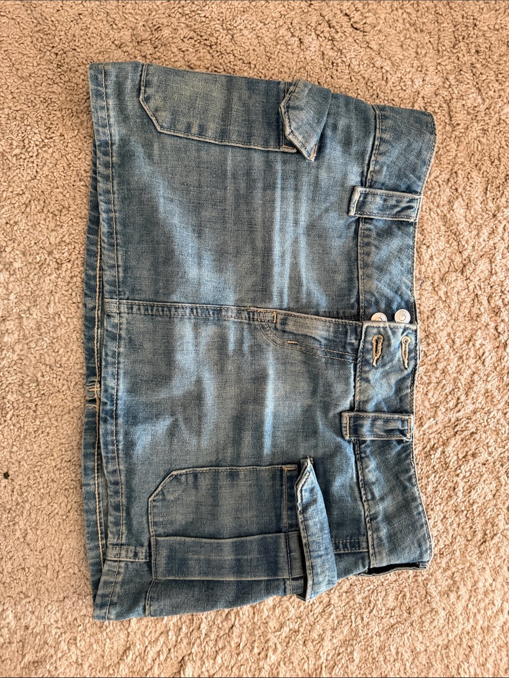 H&M Light Blue Washed Denim Skirt